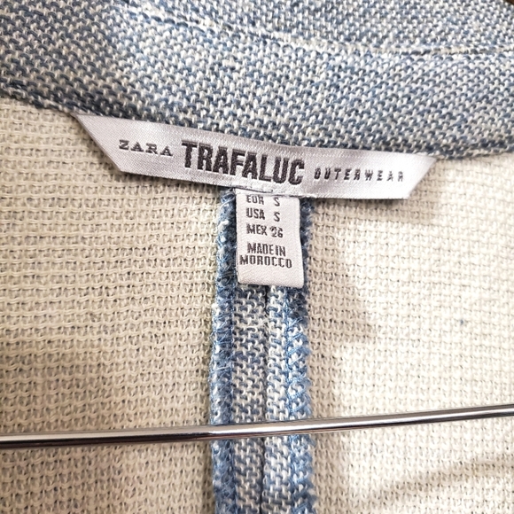 Zara Trafaluc - Light Blue Longline coat overcoat topcoat / cardigan- Size S - Picture 4 of 9